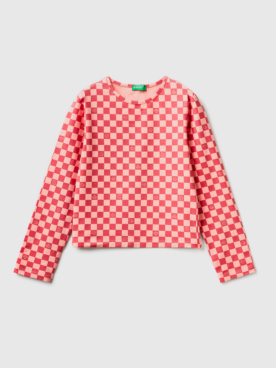 T-shirt aos quadrados em algodão stretch - ucb_image_FS