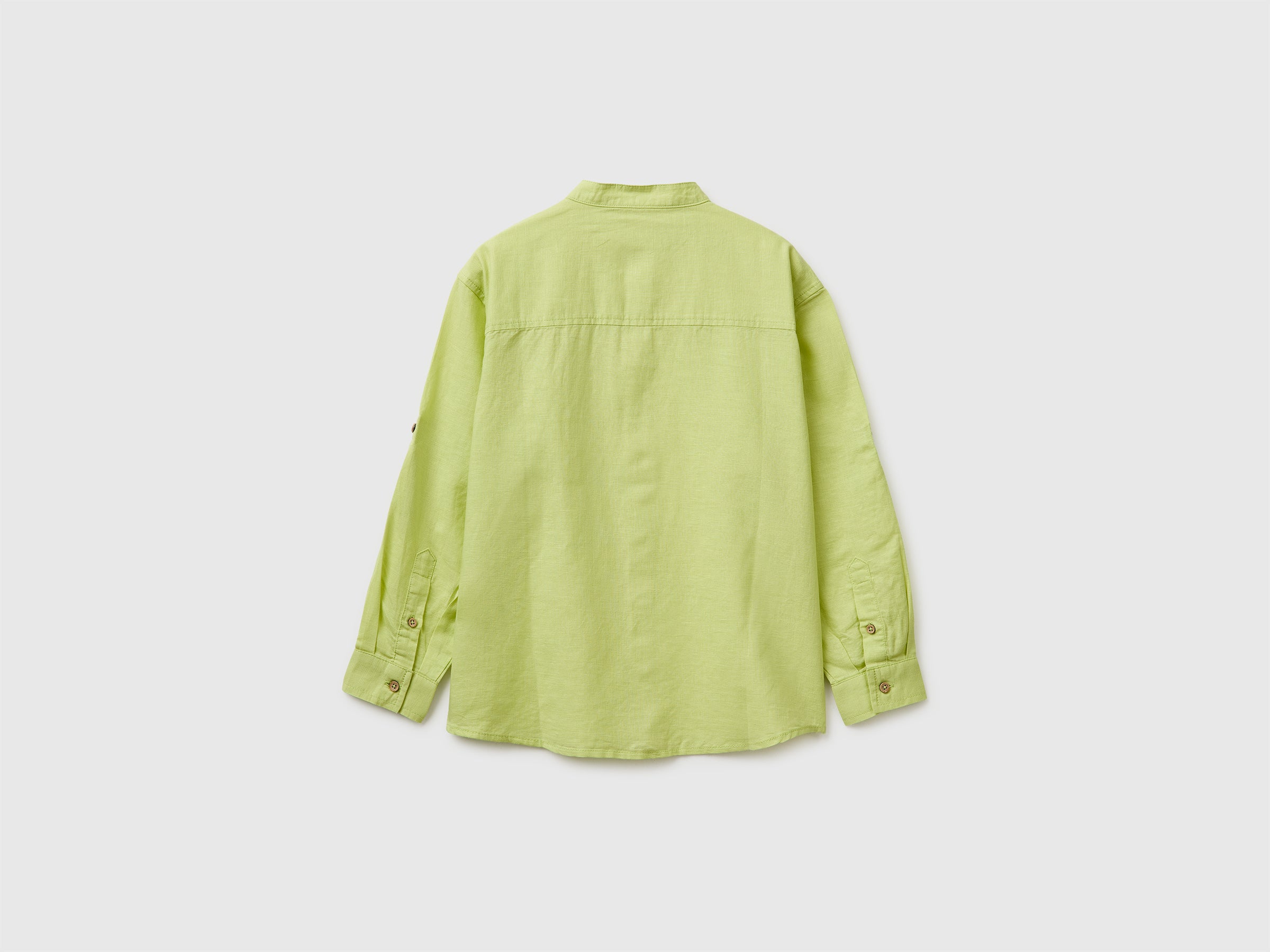 Linen blend mandarin collar shirt - ucb_image_BS