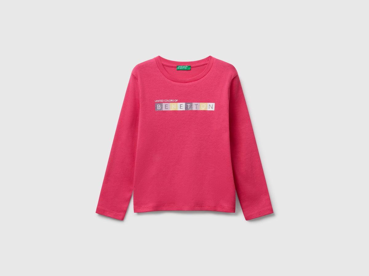 T-shirt com logótipo glitter em algodão - ucb_image_FS