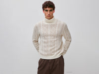Camisola de gola alta trabalhada em mistura de lã - ucb_image_F