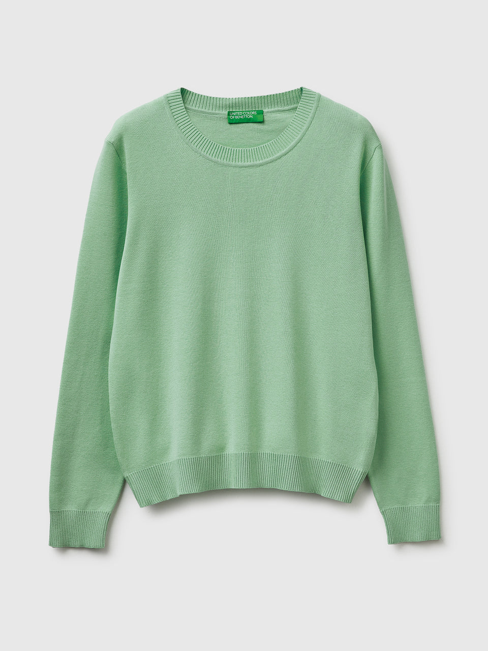 Sage green sweater in cotton tricot - ucb_image_FS