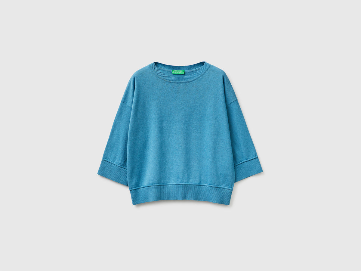 Camisola de gola redonda em algodão e lã - ucb_image_FS