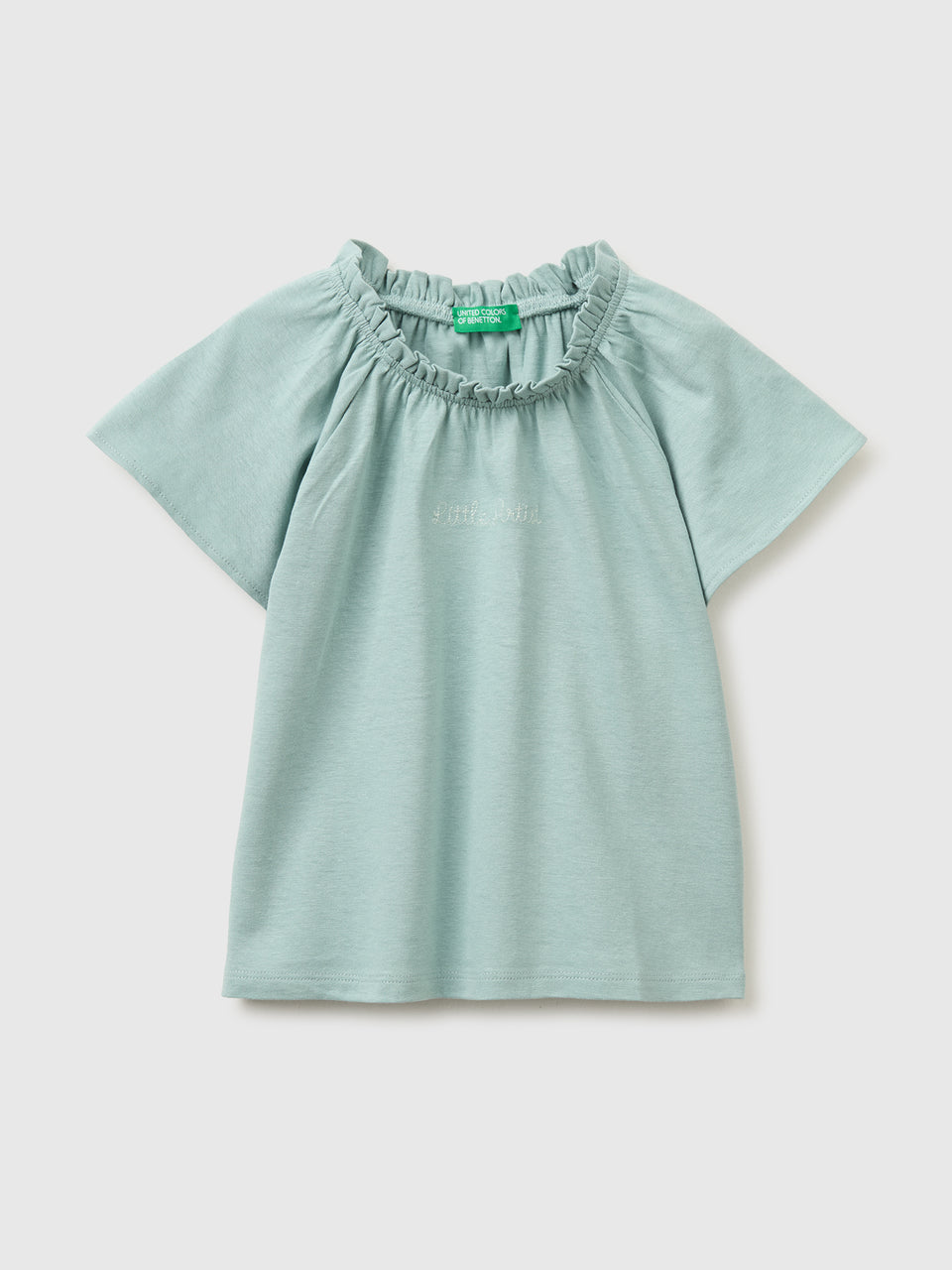 Linen blend ruffle neck T-shirt - ucb_image_FS