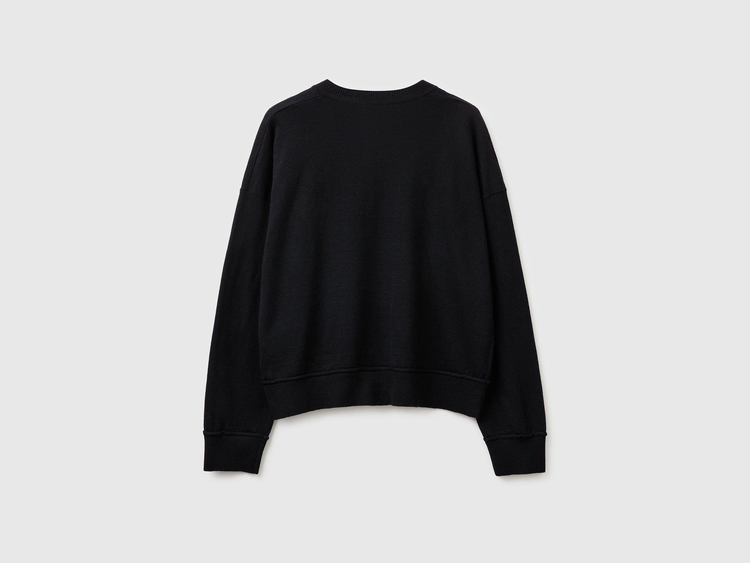 Camisola decote em V em algodão e lã - ucb_image_BS