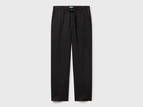 Trousers in pure linen with drawstring - ucb_image_FS