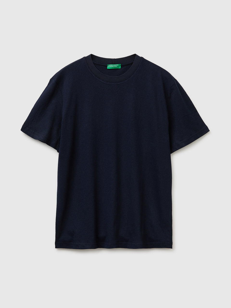T-shirt de gola redonda em mistura de linho - ucb_image_FS