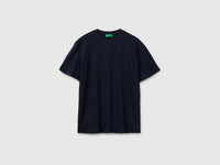 T-shirt de gola redonda em mistura de linho - ucb_image_FS