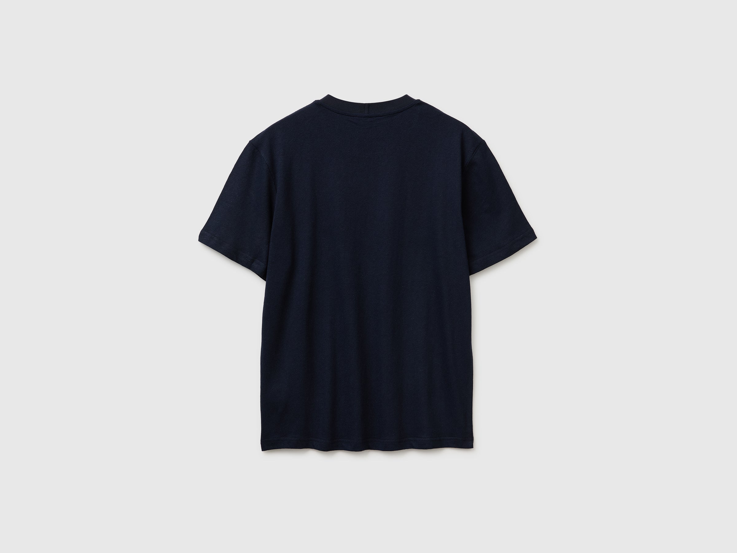 T-shirt de gola redonda em mistura de linho - ucb_image_BS