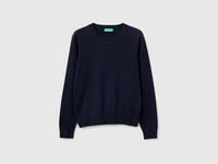 Dark blue sweater in tricot cotton - ucb_image_FS