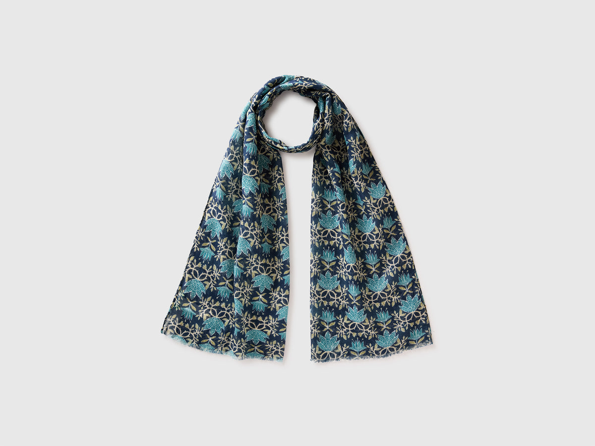 Patterned linen blend scarf - ucb_image_FS