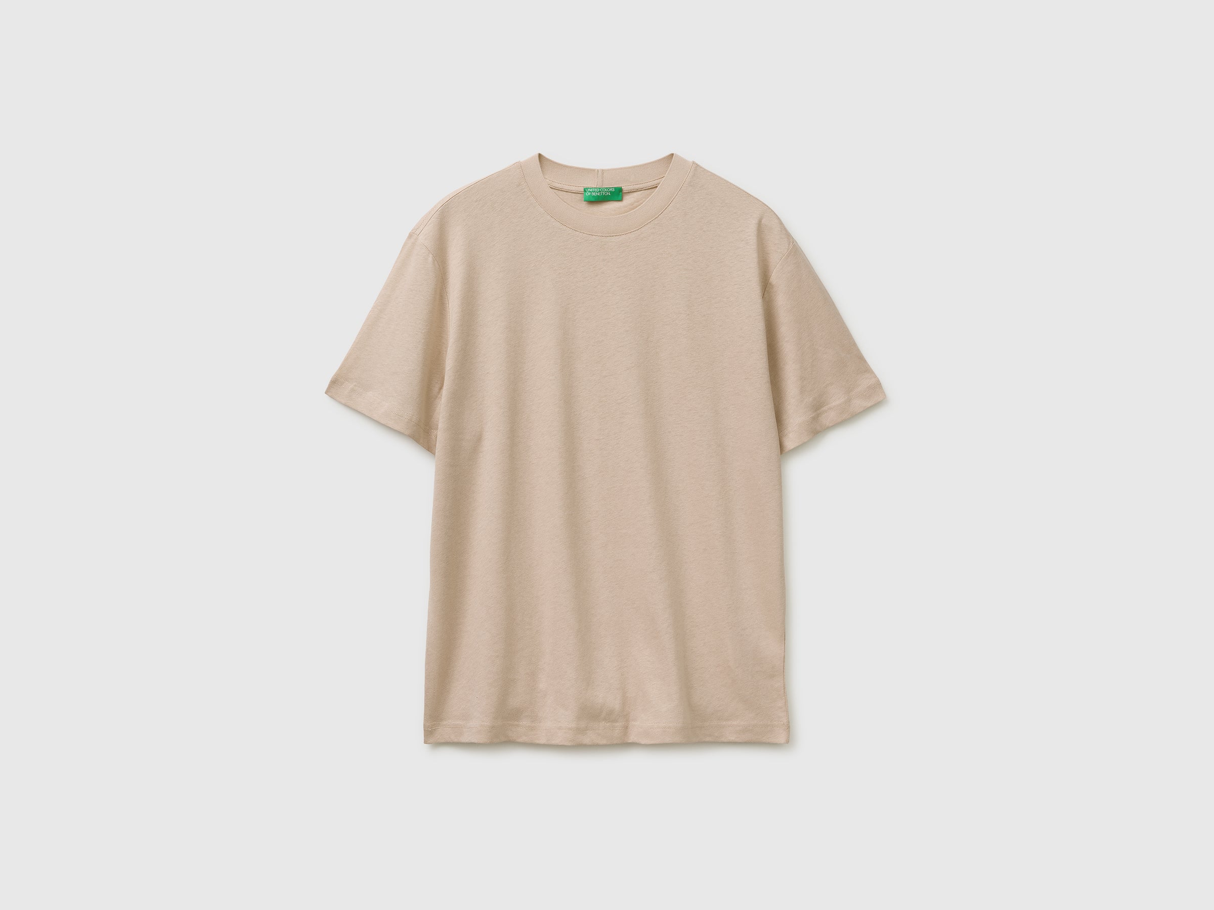 T-shirt de gola redonda em mistura de linho - ucb_image_FS
