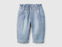 Calças em chambray com cintura subida franzida - ucb_image_FS