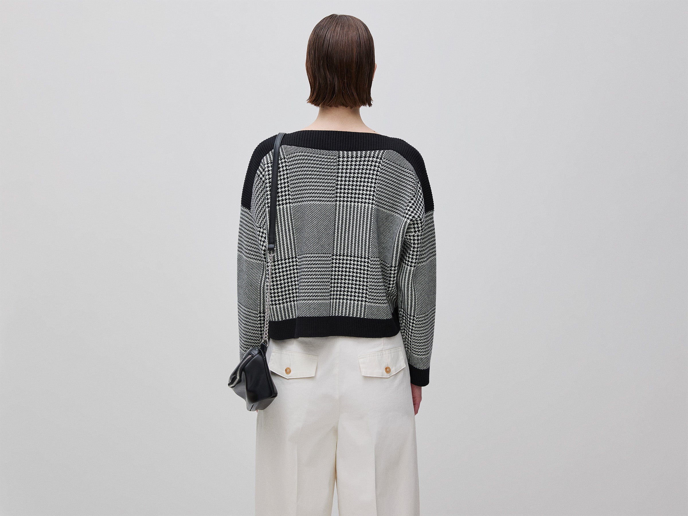 Camisola boxy fit príncipe de Gales - ucb_image_B