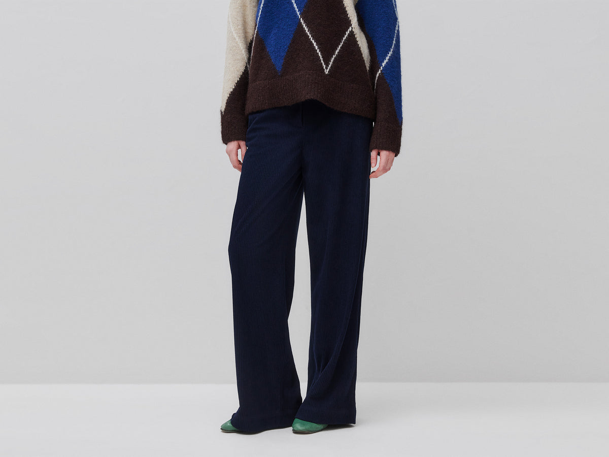 Calças evasé de veludo canelado - ucb_image_F