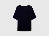 T-shirt decote em V em viscose stretch - ucb_image_BS