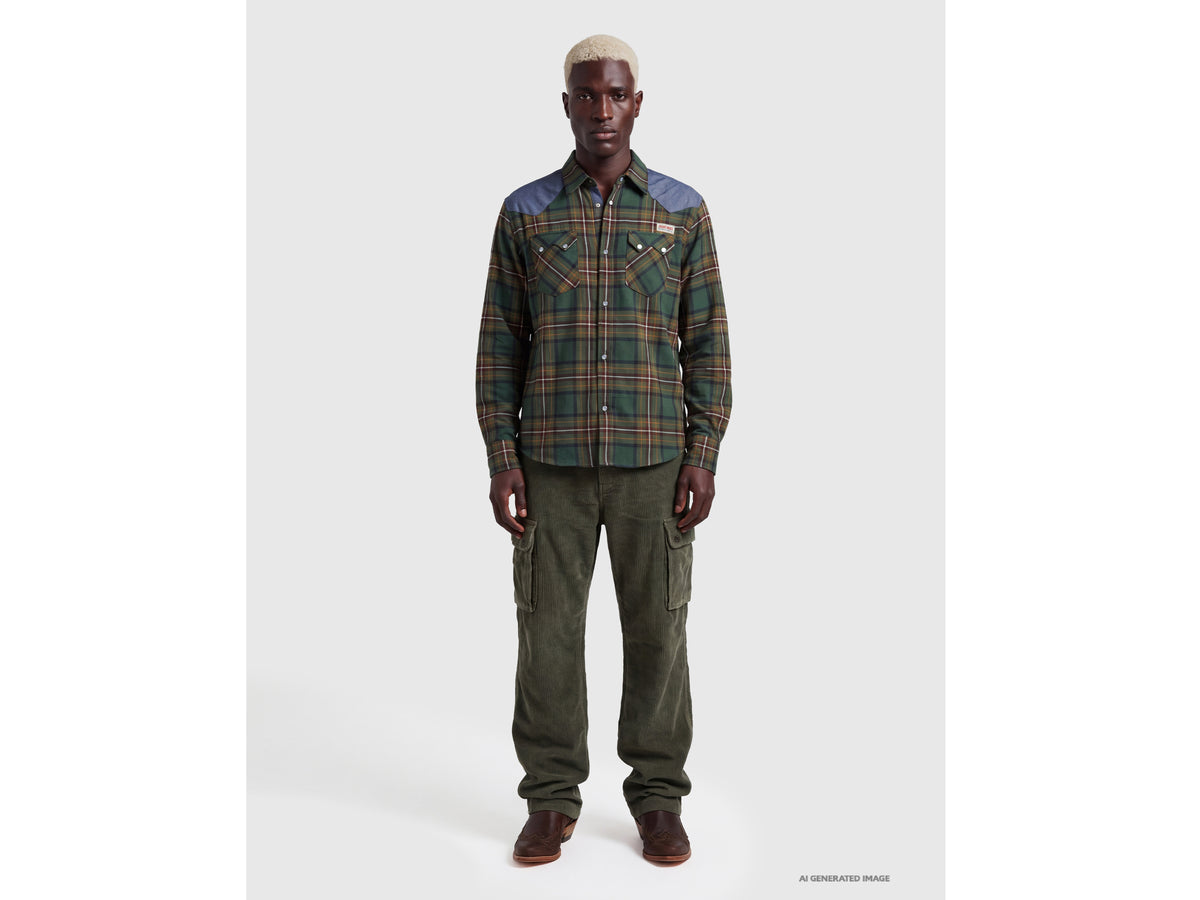 Camisa western em flanela aos quadrados - ucb_image_FY