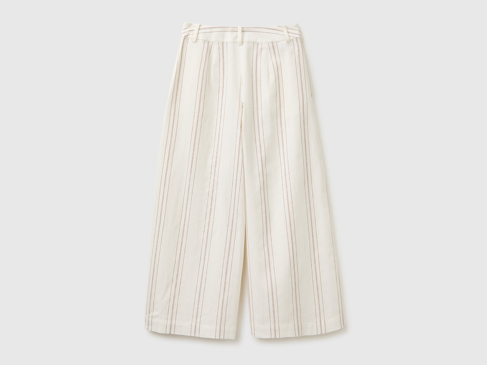 Wide-leg striped linen blend trousers - ucb_image_BS