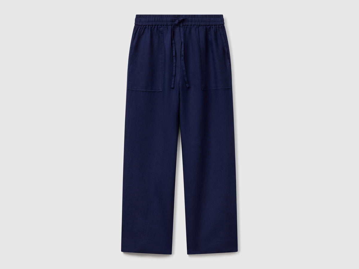 Trousers in pure linen with elastic - ucb_image_FS