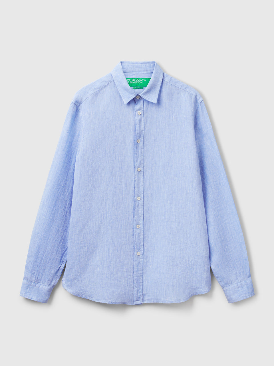 Light blue patterned shirt in pure linen - ucb_image_FS