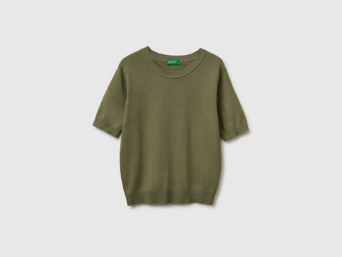 Olive green short sleeve sweater - ucb_image_FS
