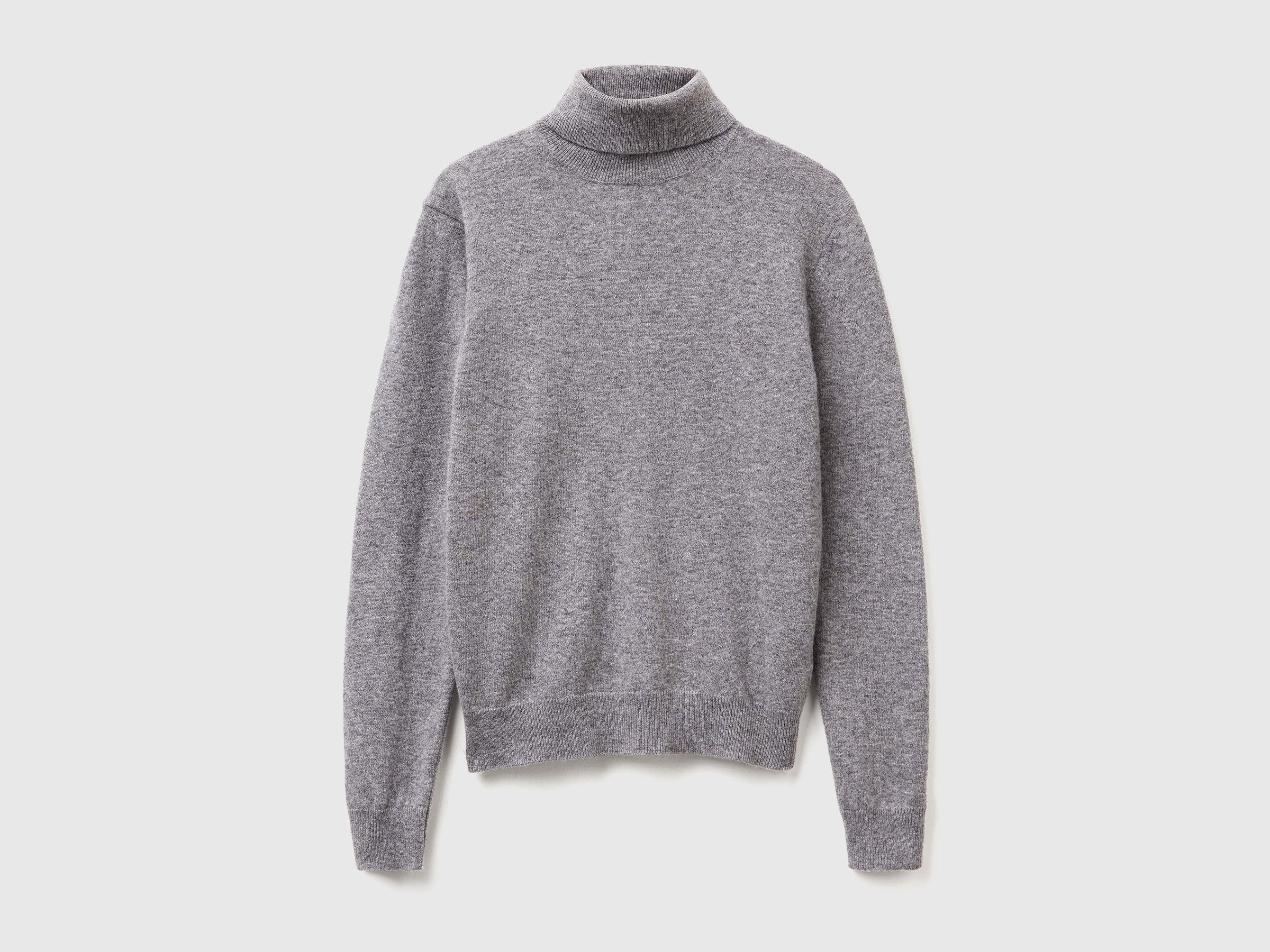 Camisola de gola alta cinzento rato em pura lã Merino - ucb_image_FS
