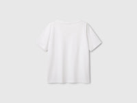 T-shirt decote em V em algodão flamé - ucb_image_BS