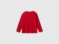T-shirt de manga comprida em algodão orgânico canelado. - ucb_image_BS