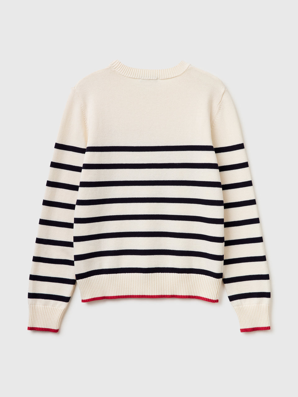 Striped sweater with embroidered writing - ucb_image_BS