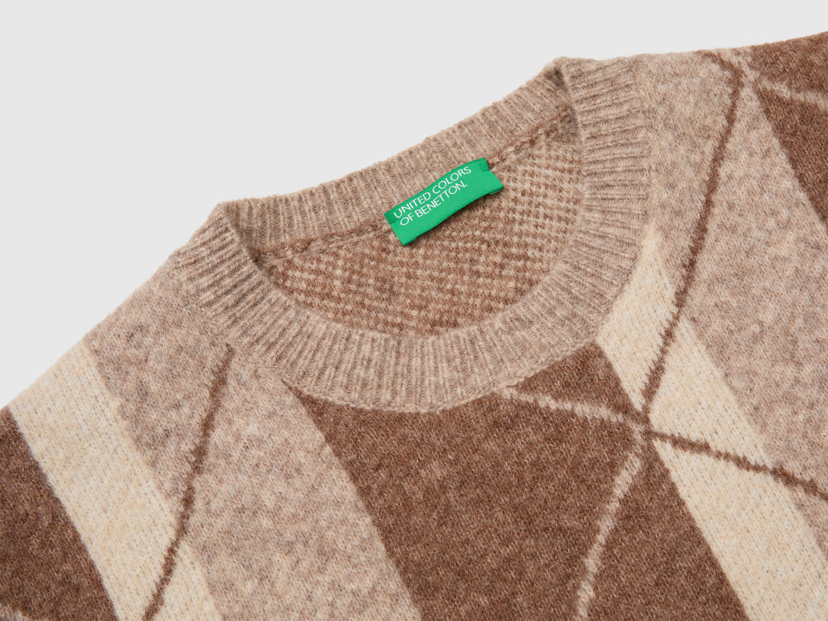 Camisola com riscas e losangos em mistura de lã e alpaca - ucb_image_DS1