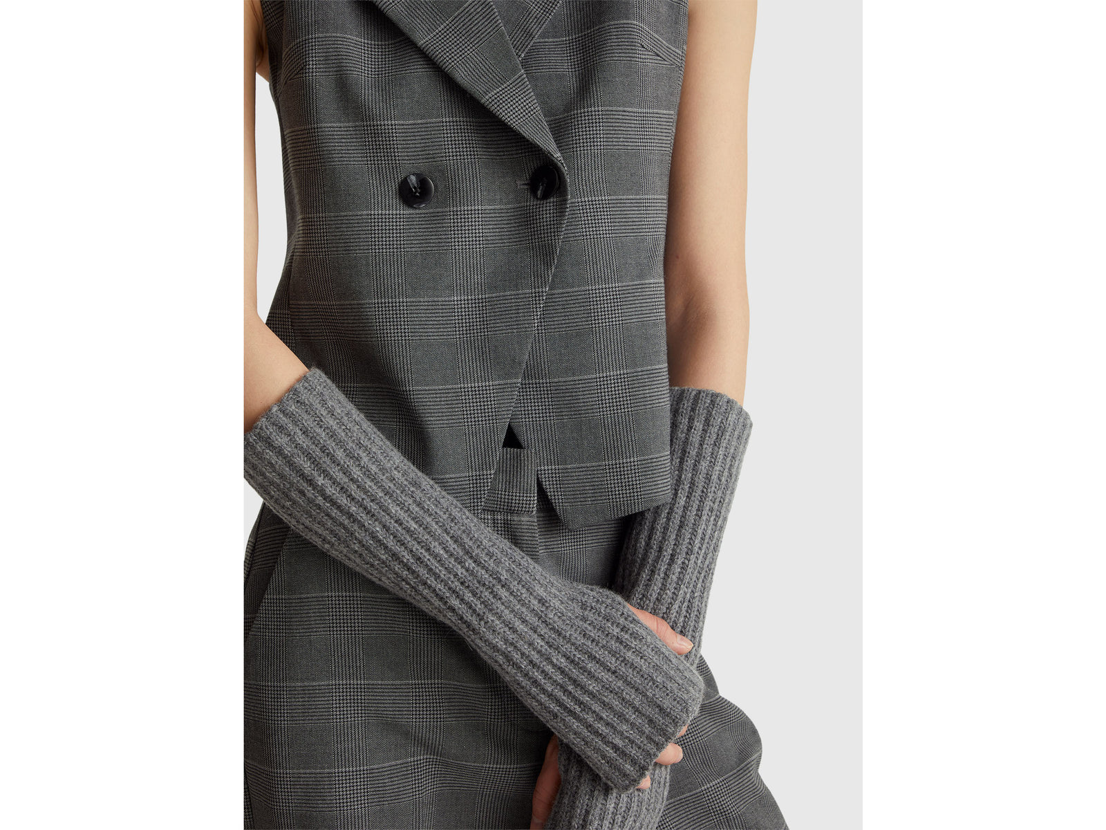 Double-breasted Prince of Wales vest