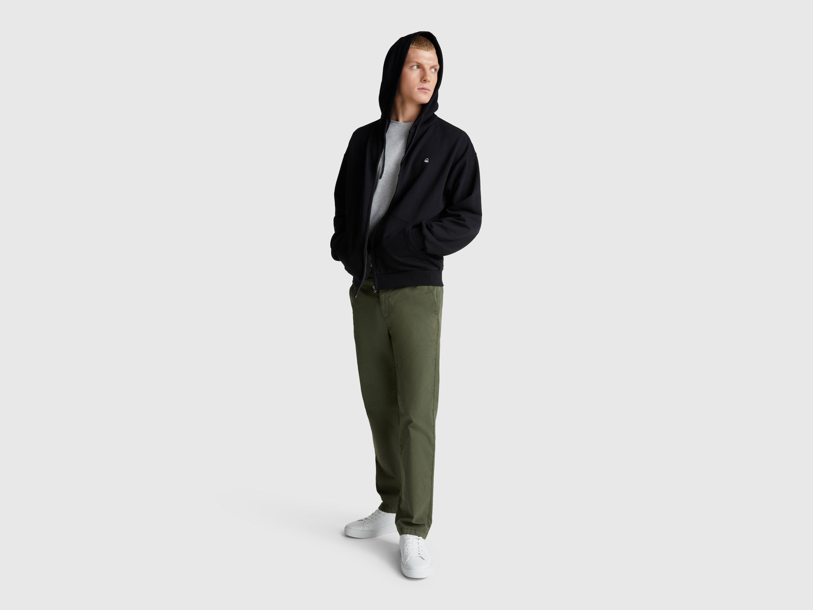 Zip-up hoodie in cotton