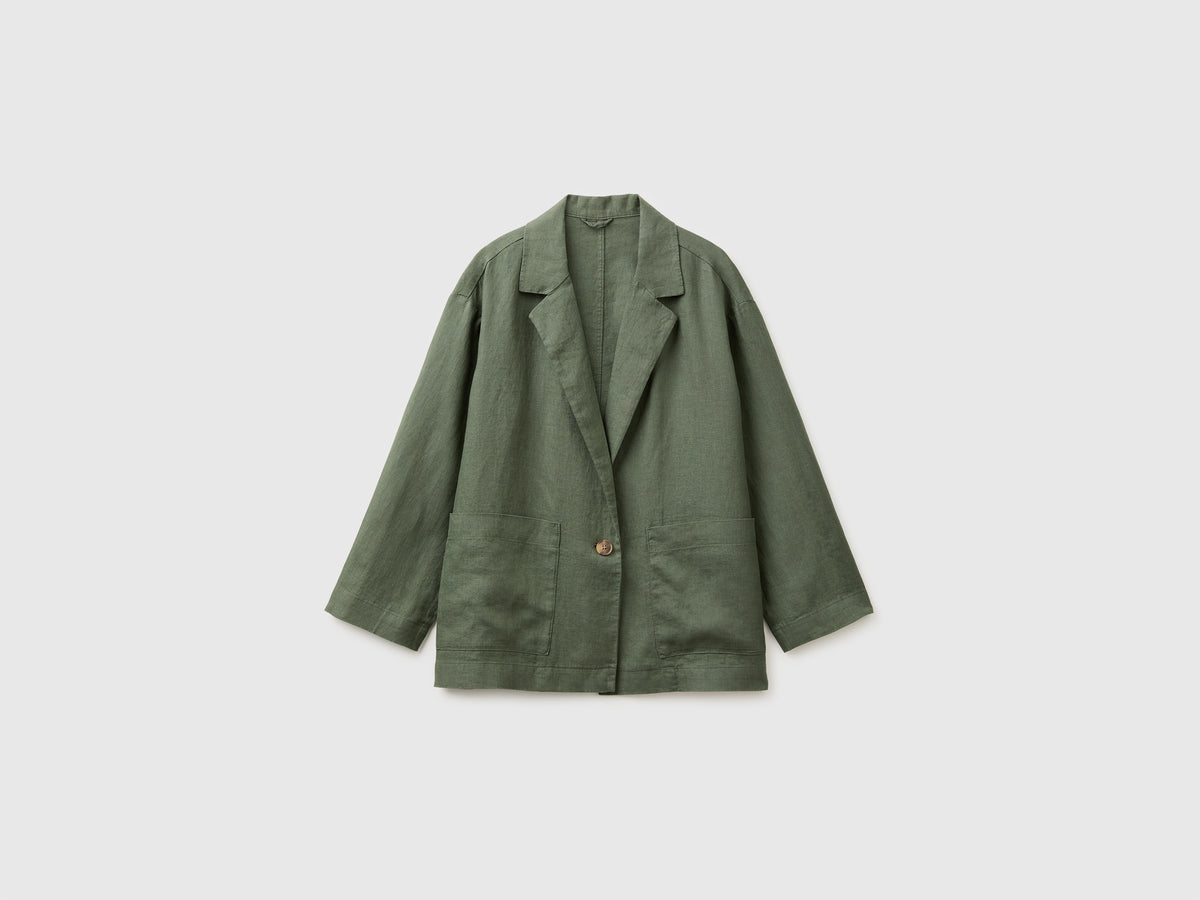 100% linen single-breasted blazer - ucb_image_FS