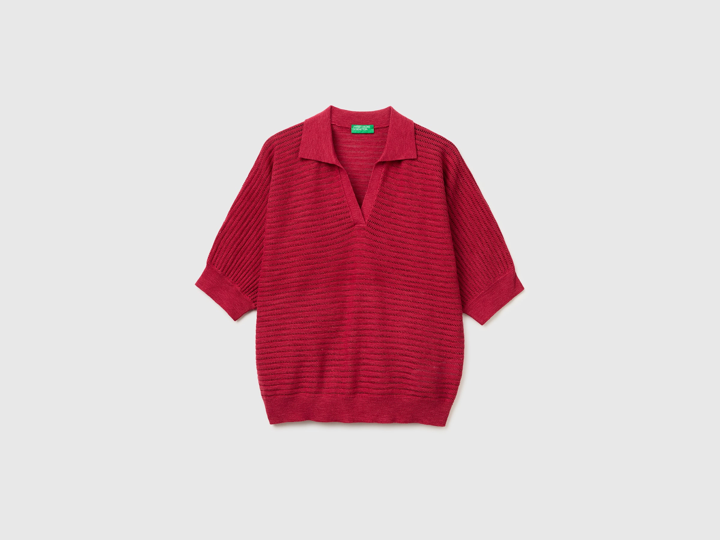 Perforated polo shirt in linen blend - ucb_image_FS