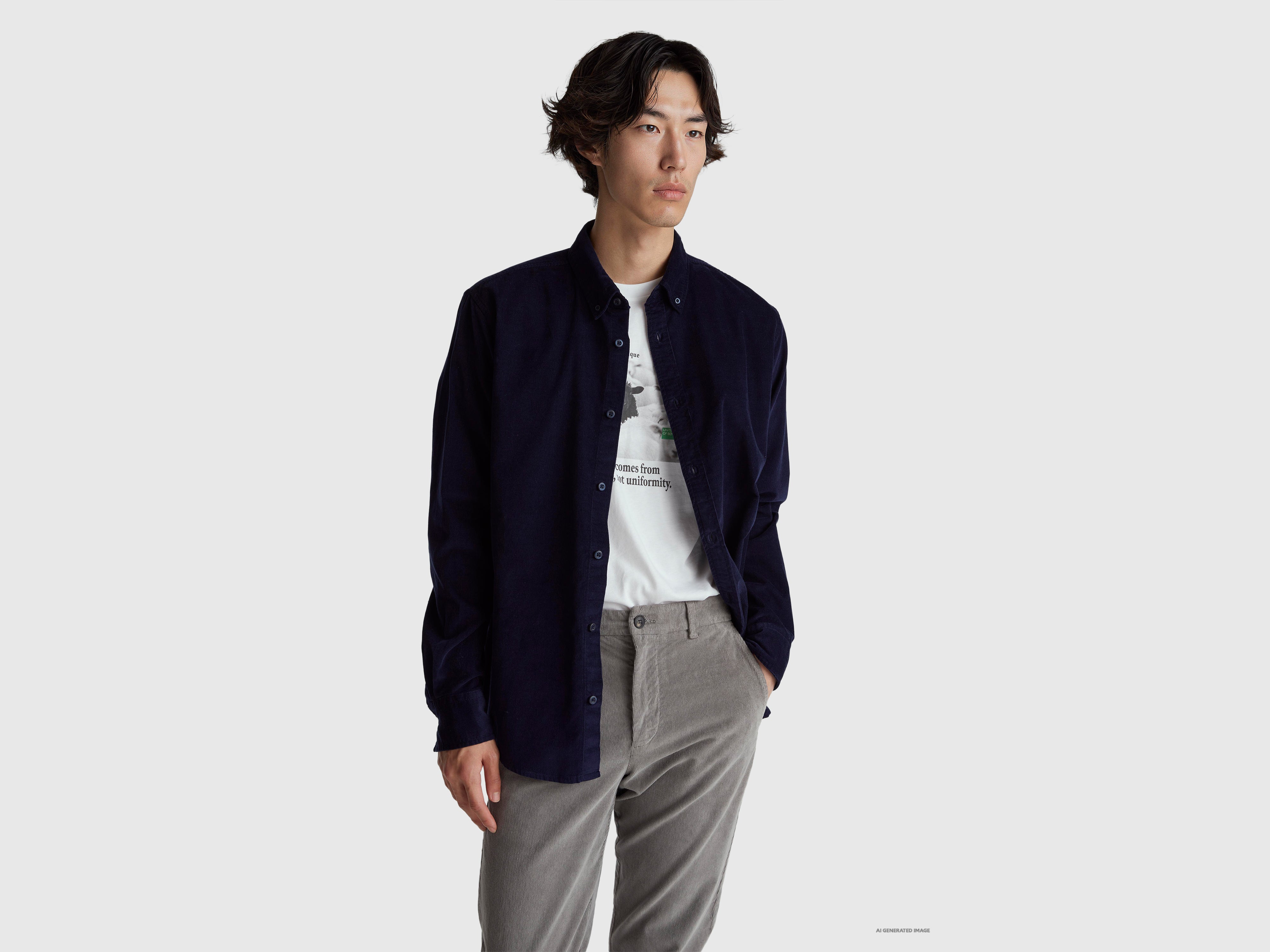 Camisa button down em veludo - ucb_image_F