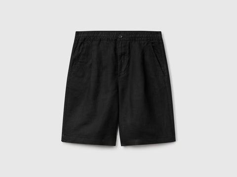 Bermudas com cordão de ajuste em linho puro - ucb_image_FS