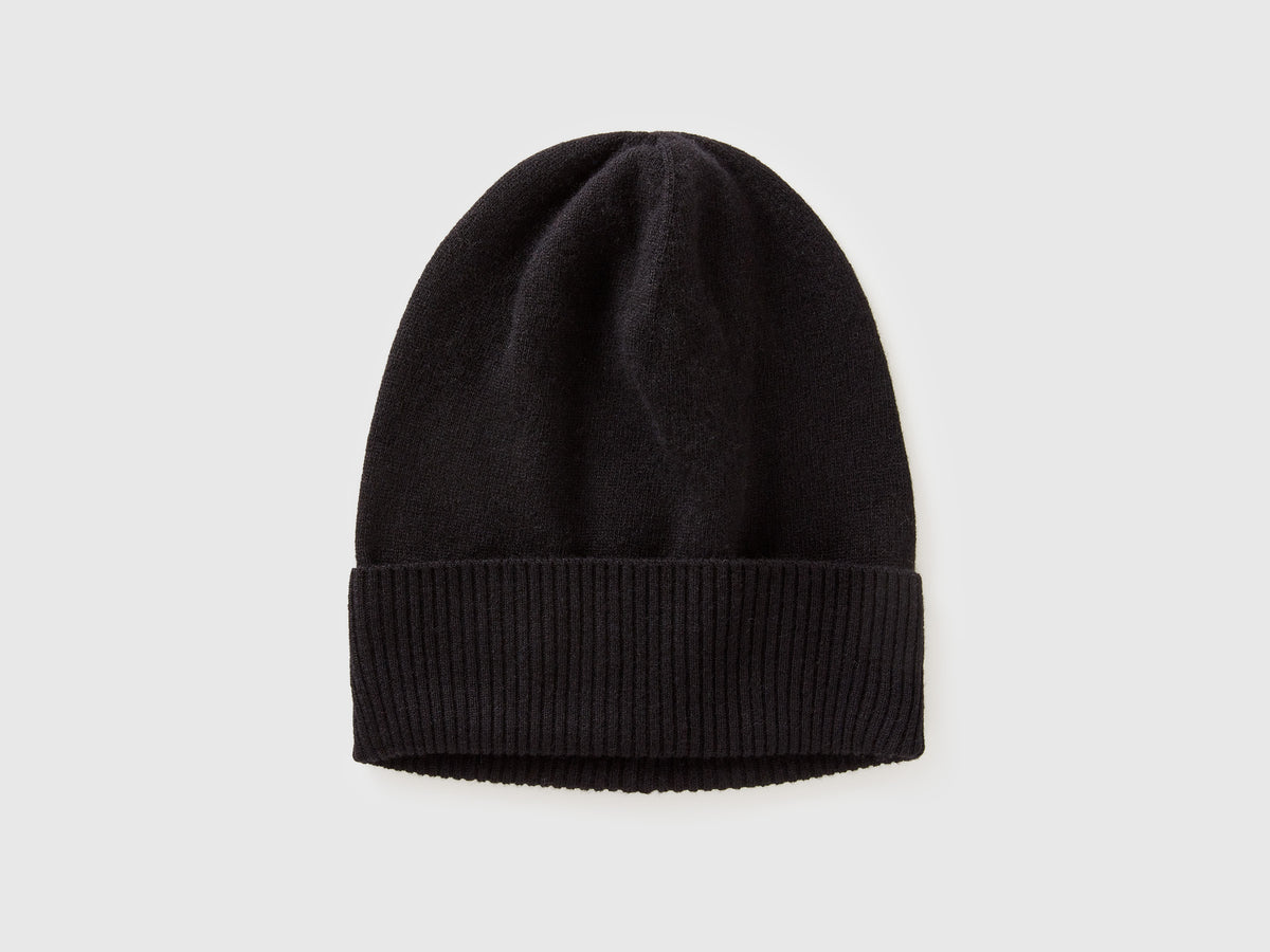 Gorro preto em pura lã Merino - ucb_image_FS