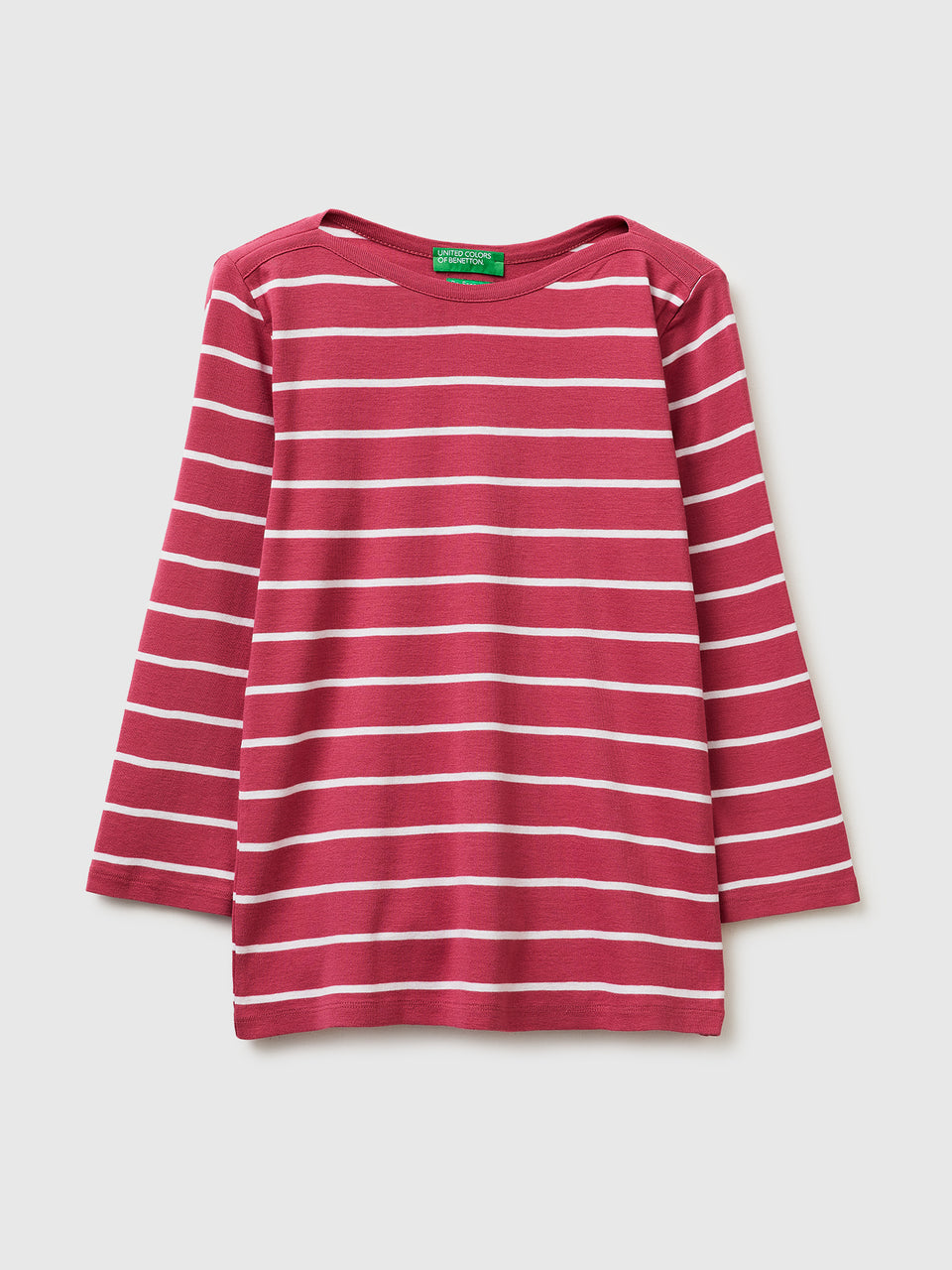 T-shirt às riscas com decote à barco - ucb_image_FS