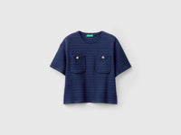 T-shirt de gola redonda com bolsos pequenos - ucb_image_FS