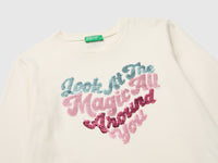 T-shirt em algodão orgânico quente com lantejoulas - ucb_image_DS1