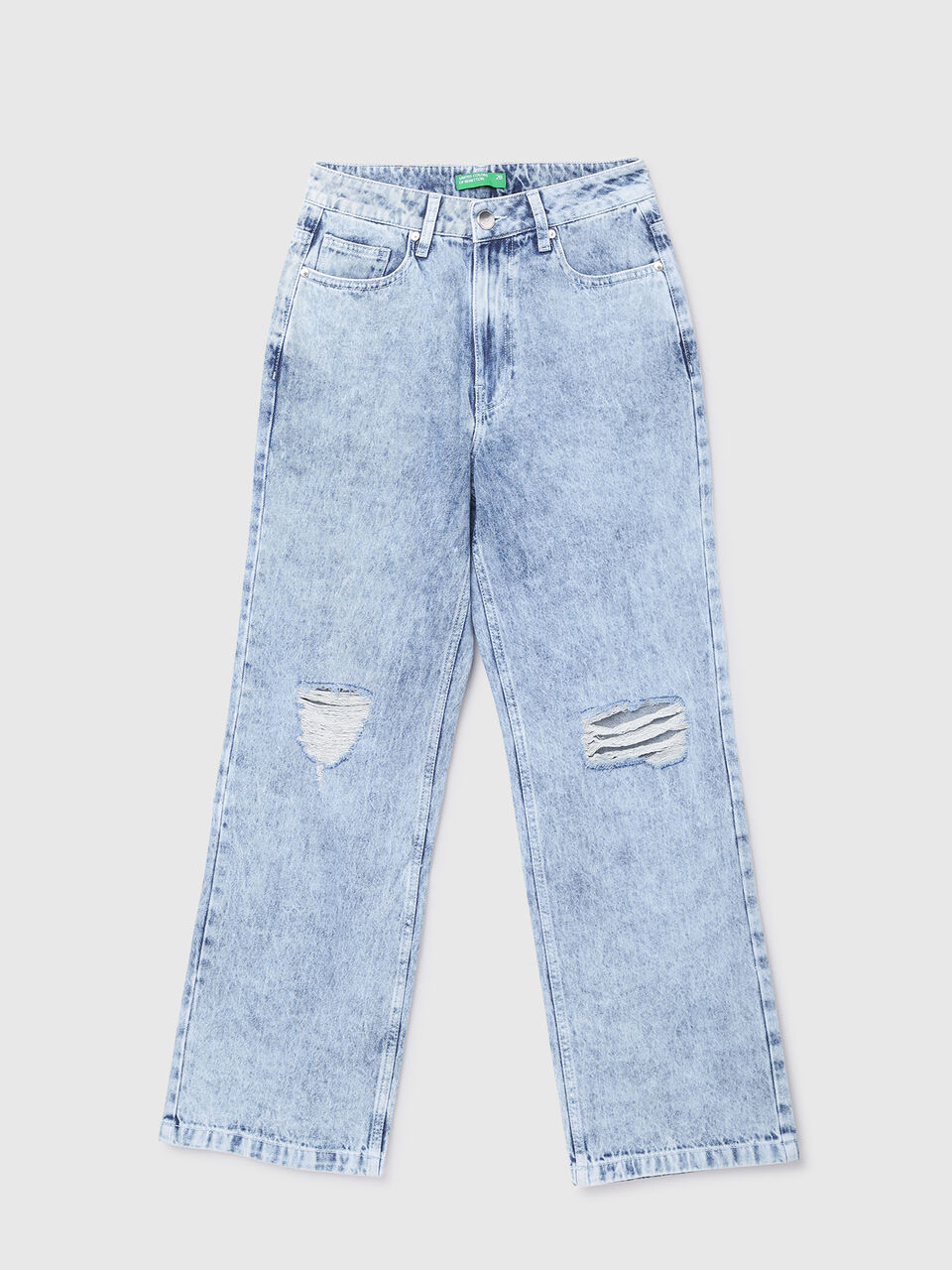 FLARED DENIM WITH DAMAGING image number null