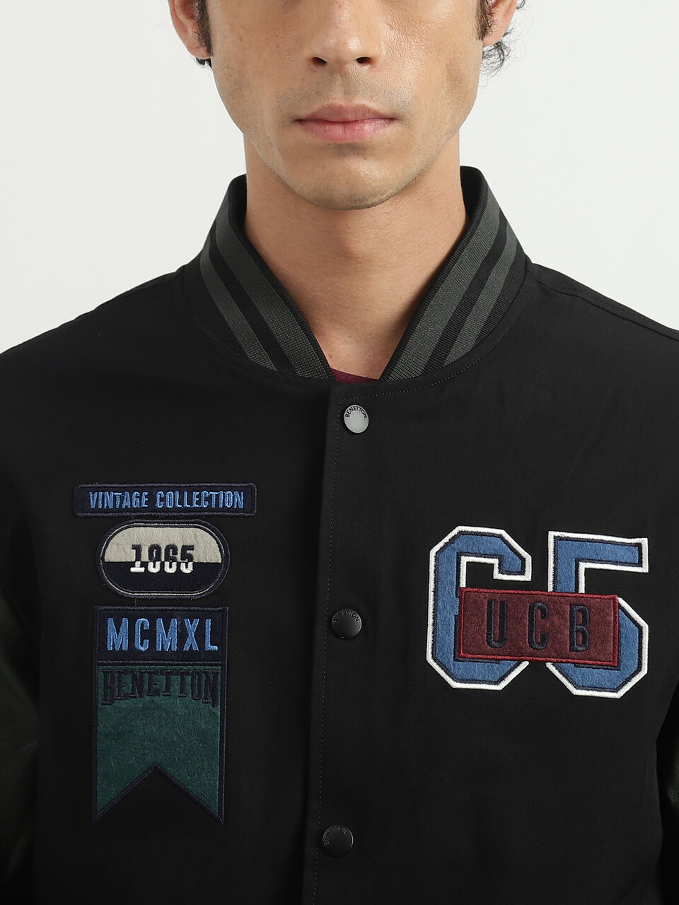 BADGED VARSITY JACKET image number null