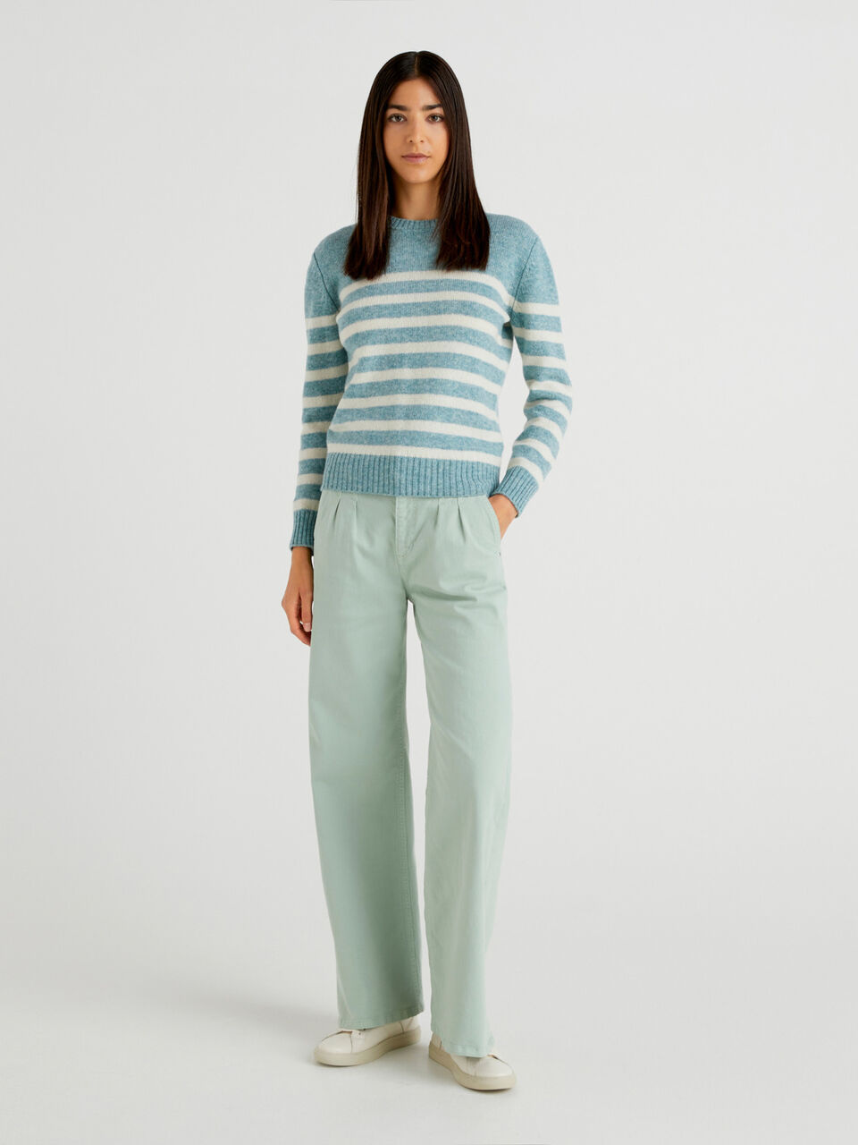 FLARED EASY DENIM WHITE image number null