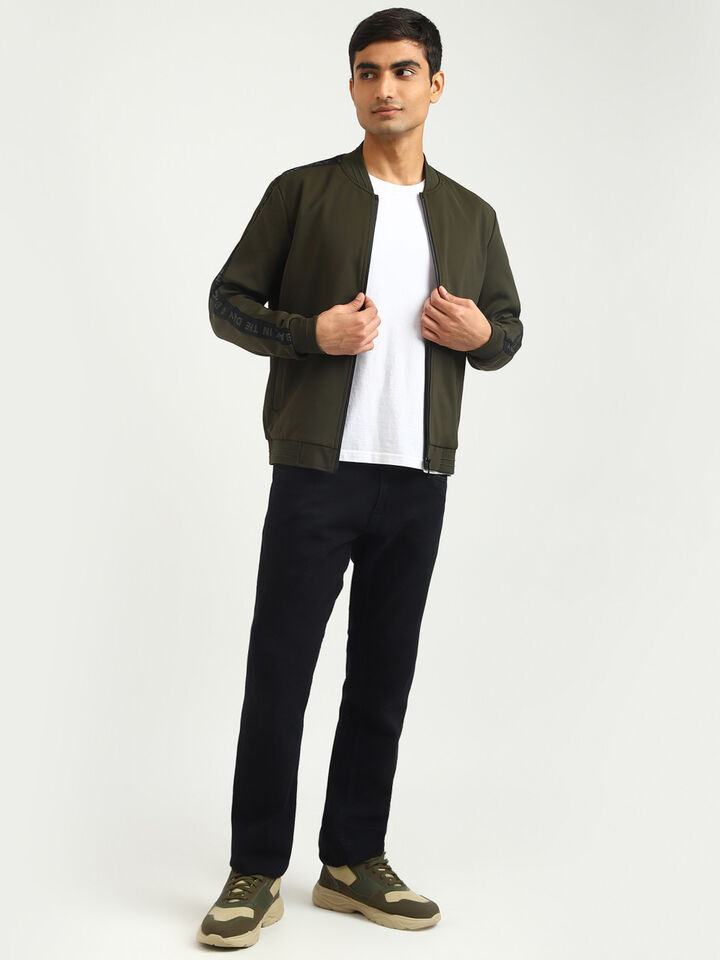 SLEEVE PRINT NEOPRENE KNIT JACKET