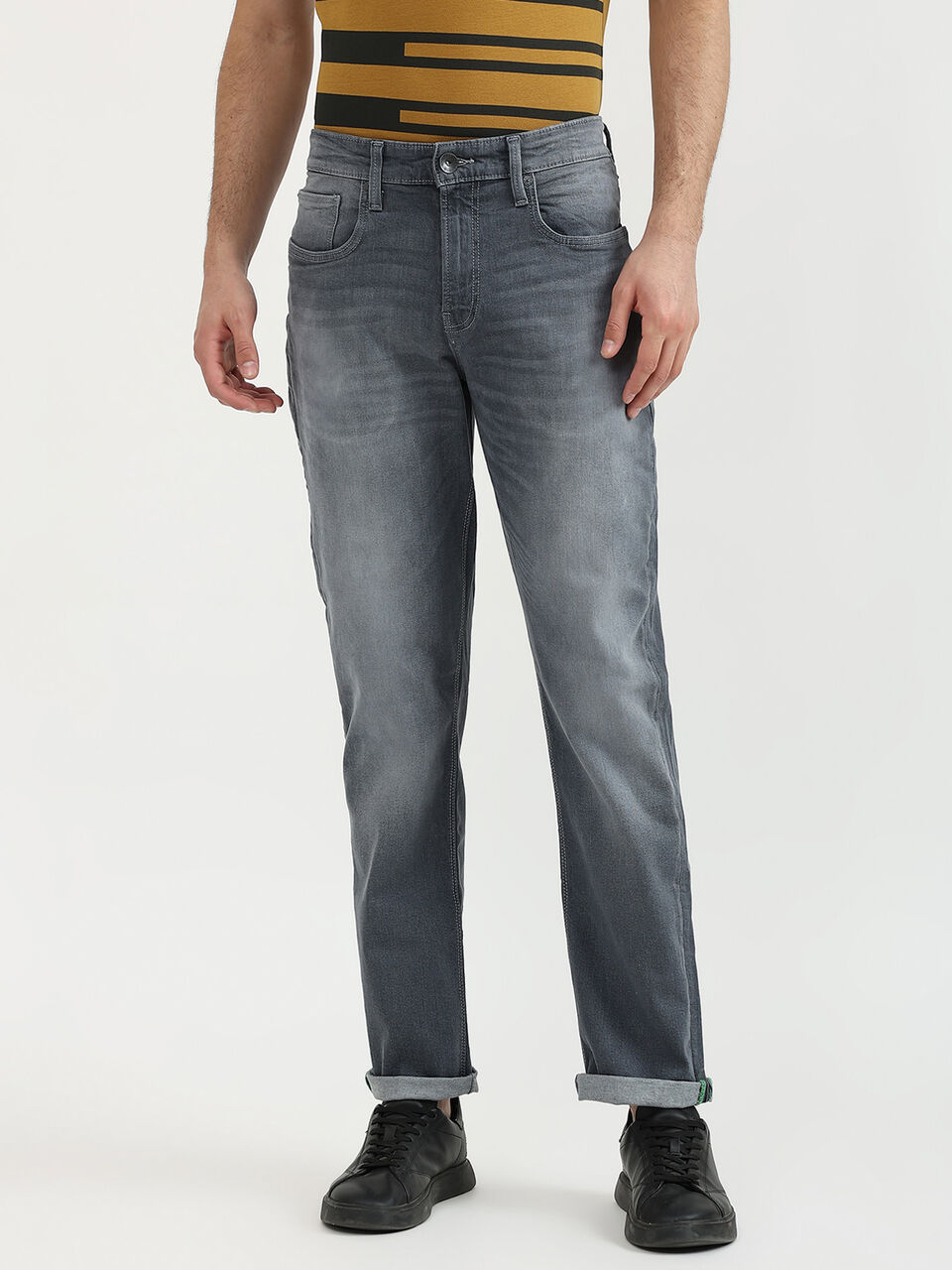 SLIM STRAIGHT MID GRAY BOOMERANG JEANS image number null