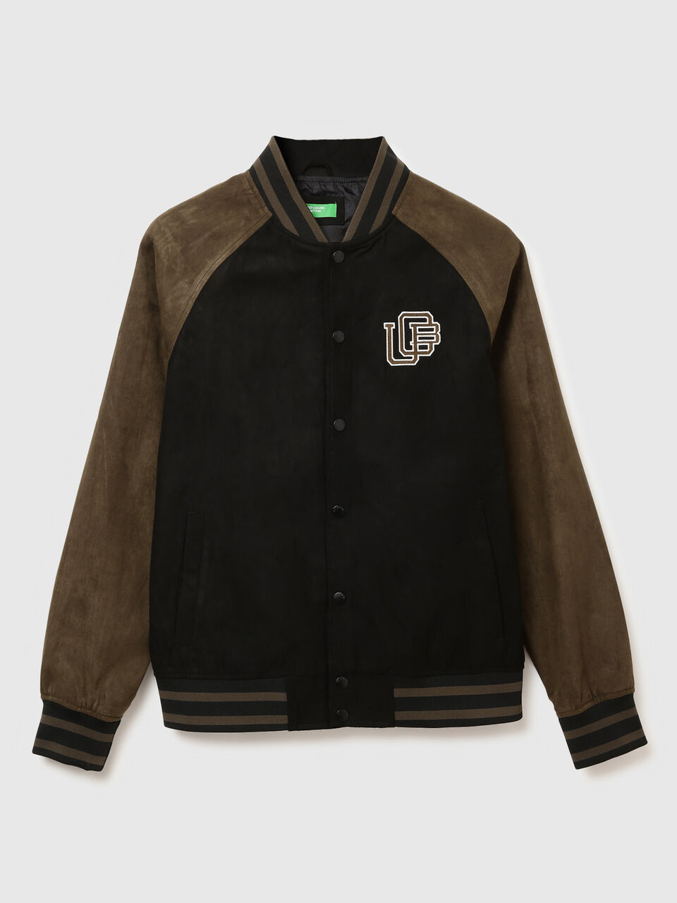 SUEDE VARSITY BOMBER JACKET image number null