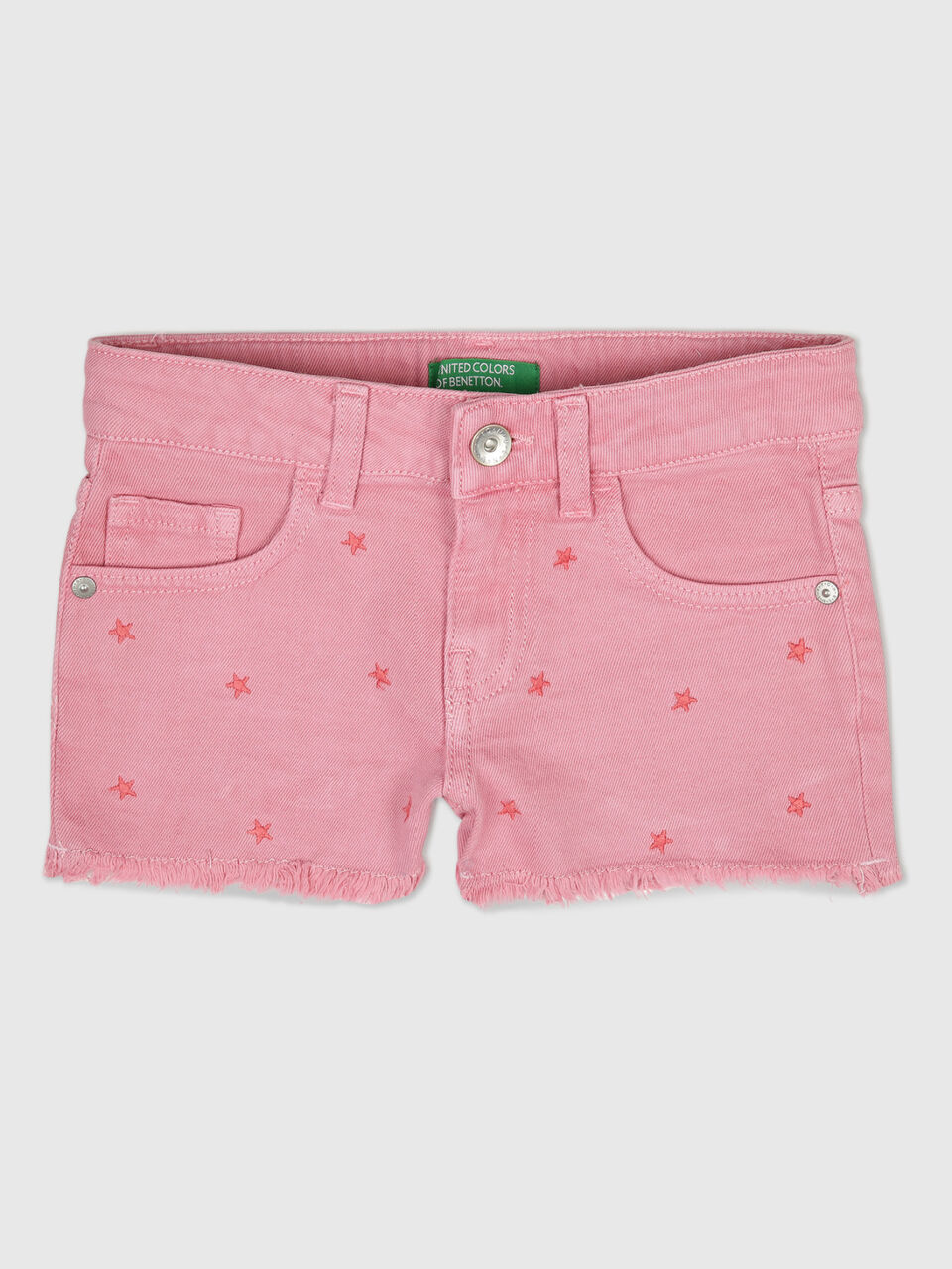 Star Emb Colored Denim Shorts image number 1