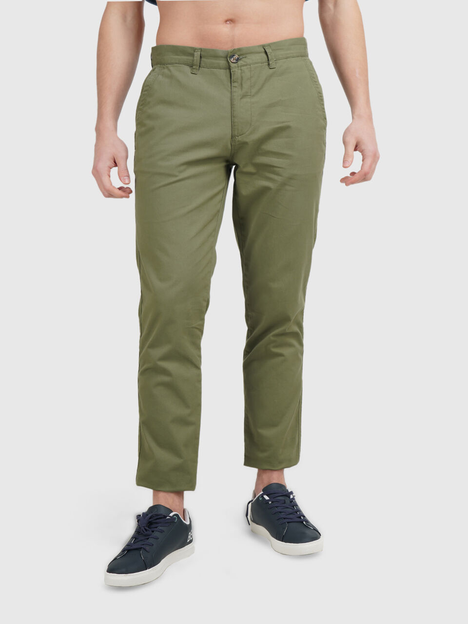 Slim fit twill trousers image number null