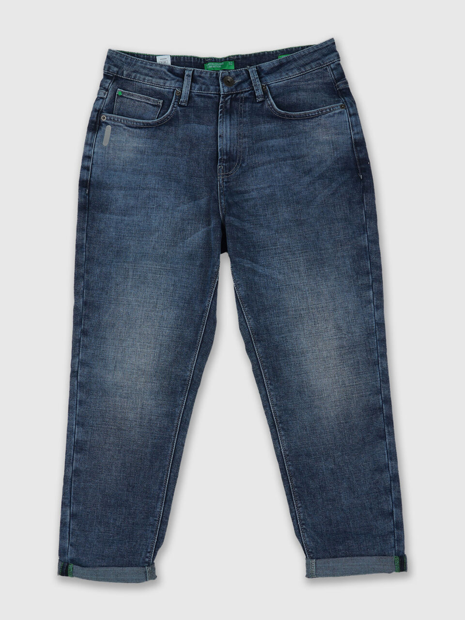 Cropped Fit Mid Blue Bt Jeans image number 1