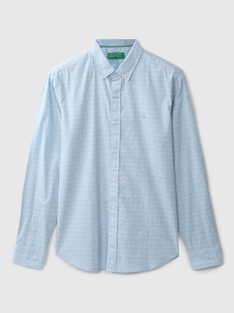 Full Sleeve Poplin Alphabet Motif Print Shirt image number 1