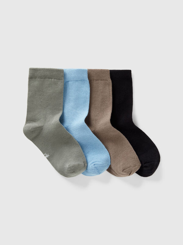 Four pairs of socks in stretch cotton Junior Boy